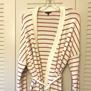 PRICE DROP 🎉 White & Red Stripped Knit Cardigan
